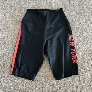 Majestic— Black and Red Biker Shorts
